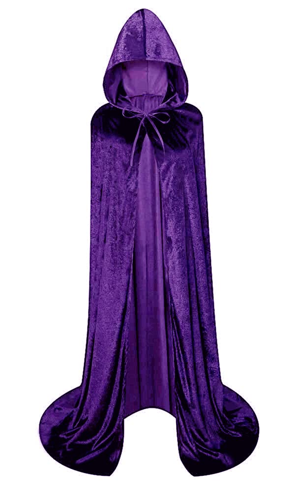 LHJ Unisex Halloween Costume Cape Hooded Velvet Cloak for Men and Womens - Image 1